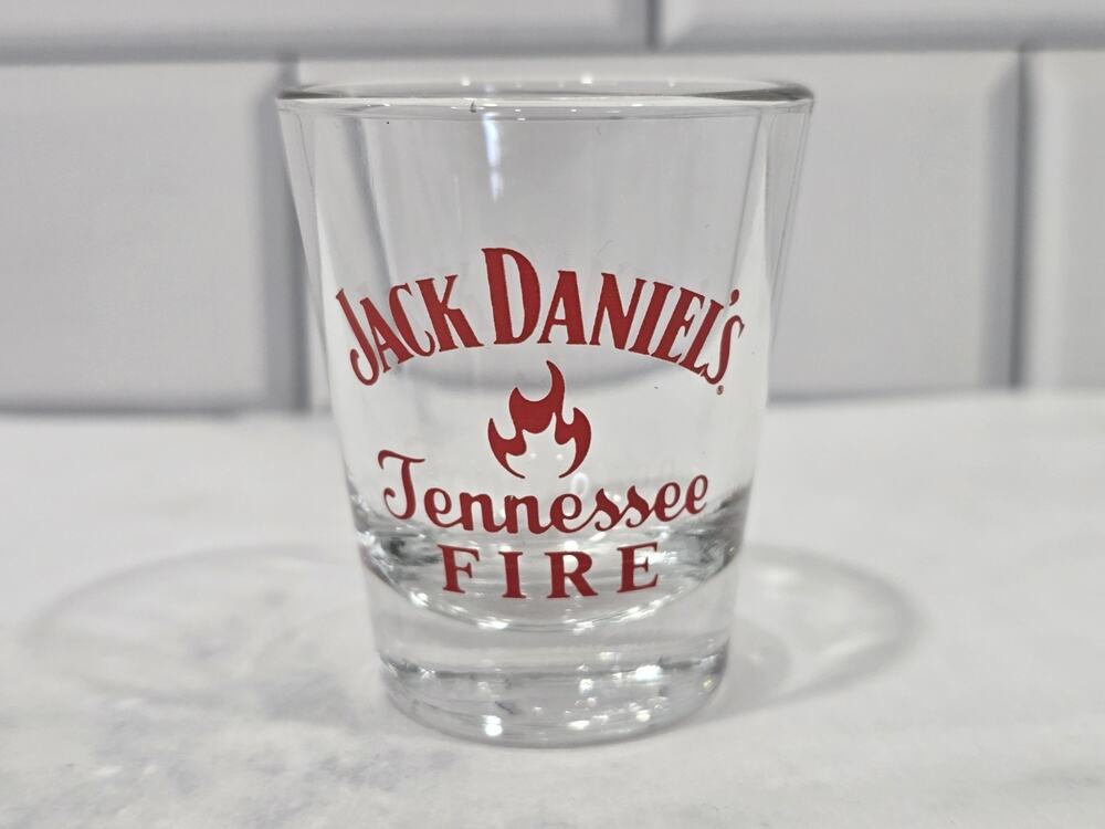 Jack Daniel’s Tennessee Fire Shot Glass – Libbey USA – Red – Collectible